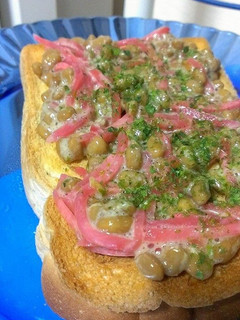 (ノ´∀`*)紅生姜納豆トースト♡-レシピのメイン写真