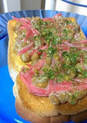 (ノ´∀`*)紅生姜納豆トースト♡-レシピのメイン写真