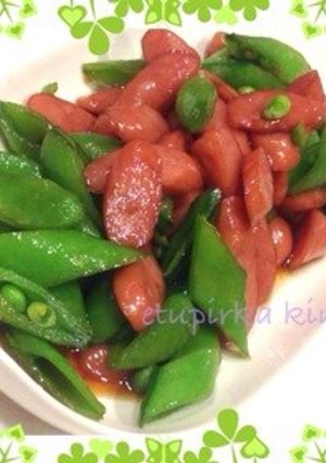簡単☆春野菜！スナップエンドウの甘辛炒め-レシピのメイン写真