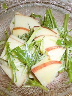 水菜とりんごのサラダ-レシピのメイン写真