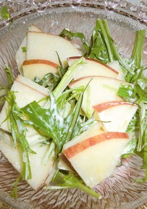 水菜とりんごのサラダ-レシピのメイン写真