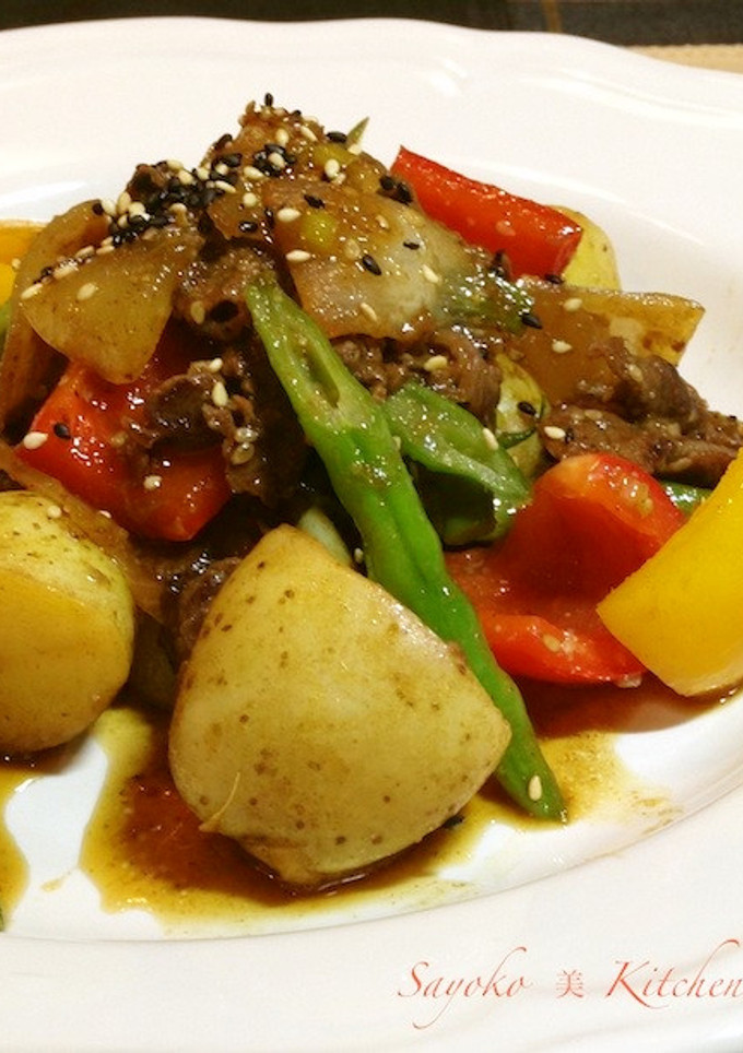 新じゃがと牛肉の焼き肉風炒め-レシピのメイン写真