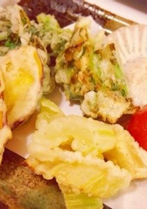 さつまいも.菜の花.セロリの天ぷら-レシピのメイン写真