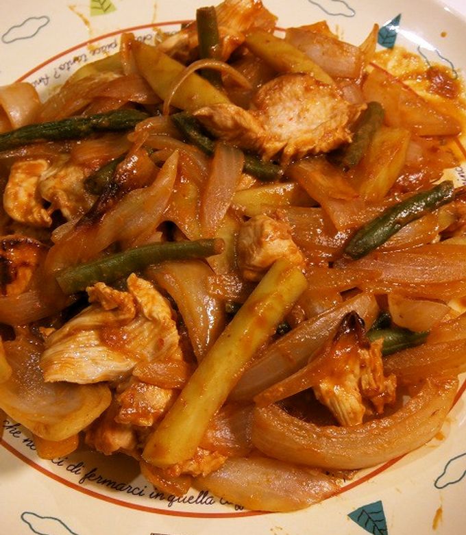 ムネ肉と野菜のケチャップ炒め-レシピのメイン写真