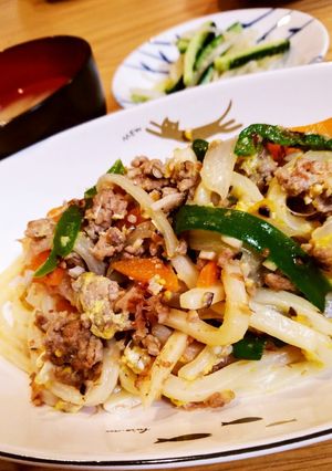 すぐ出来る！簡単☆ガッツリ系挽き肉うどん-レシピのメイン写真