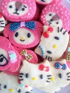 可愛いマイメロ友チョコ大量キャラクッキー-レシピのメイン写真