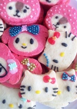 可愛いマイメロ友チョコ大量キャラクッキー-レシピのメイン写真