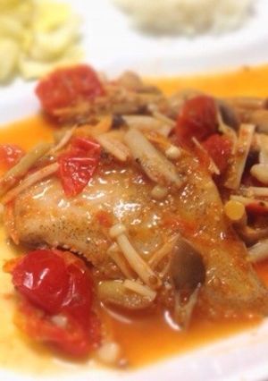 白身魚 きのこトマトソース煮-レシピのメイン写真
