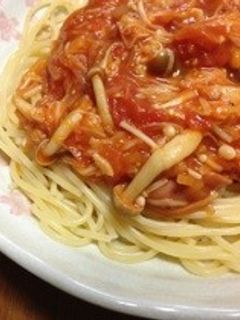 きのことホールトマトで作ってみたパスタ-レシピのメイン写真