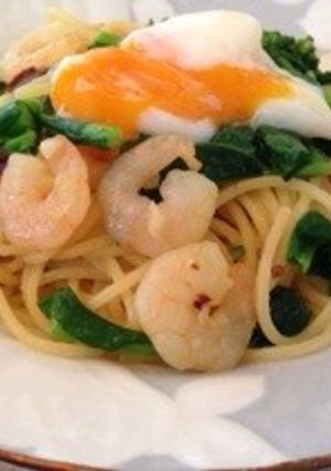 菜の花と小海老のペペロンチーノ-レシピのメイン写真