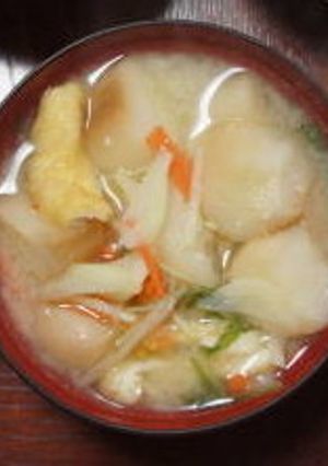 具沢山、水菜・にんじん・麩の生糀みそ汁-レシピのメイン写真