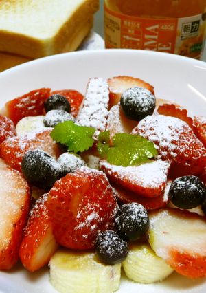 カフェ風フルーツの朝食-レシピのメイン写真
