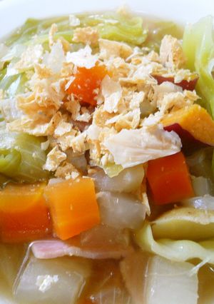 簡単・満足野菜スープ☆さくさくチーズのせ-レシピのメイン写真