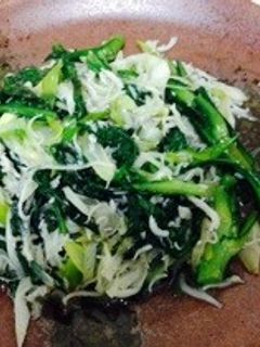 春菊・ねぎ・しらすの簡単炒め-レシピのメイン写真
