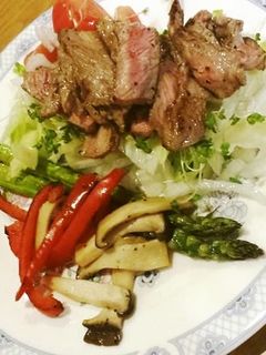 焼き野菜とステーキのサラダ-レシピのメイン写真