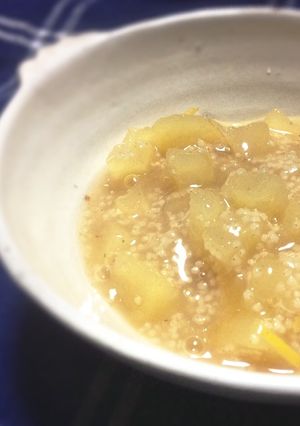マクロビ◆もちあわとリンゴのコンポート-レシピのメイン写真