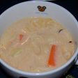 チーズ風味のキムチパスタスープ