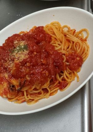 ベーコンとお好きな野菜でトマトパスタ-レシピのメイン写真