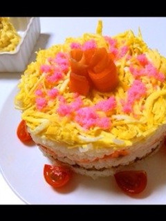 ひな祭り♡ちらし寿司ケーキ♡-レシピのメイン写真