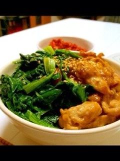 豚コマとほうれん草の中華丼-レシピのメイン写真