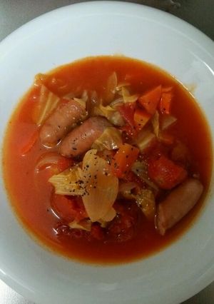 ダラ嫁★冷蔵庫在庫でトマトスープ-レシピのメイン写真