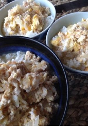鶏ひき肉de親子丼-レシピのメイン写真