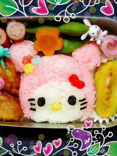 キャラ弁ピンクぐまのキティちゃん-レシピのメイン写真