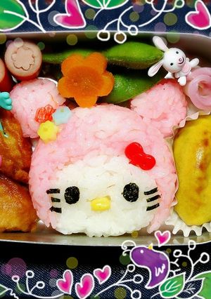 キャラ弁ピンクぐまのキティちゃん-レシピのメイン写真