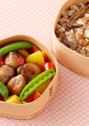ミートボールの肉巻弁当-レシピのメイン写真