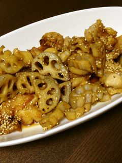 鶏肉と蓮根の甘辛炒め-レシピのメイン写真
