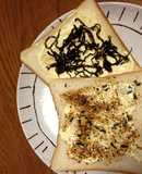 ふりかけや昆布の佃煮のせトースト