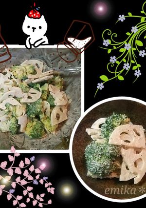☆ブロッコリーとレンコンのピリマヨ和え♪-レシピのメイン写真