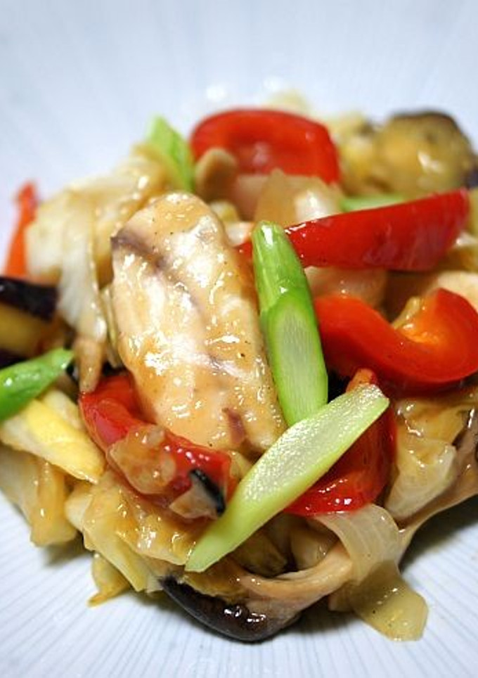 めかじきと季節野菜の甘酢炒め-レシピのメイン写真
