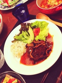 【カフェごはん】煮込みハンバーグ-レシピのメイン写真