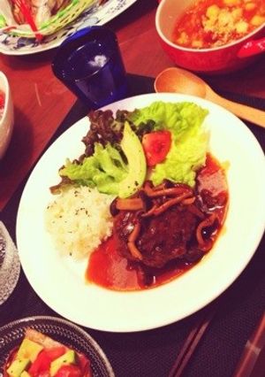 【カフェごはん】煮込みハンバーグ-レシピのメイン写真