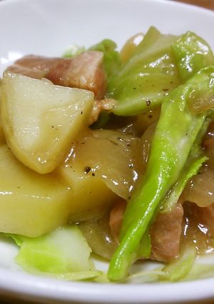 春キャベツのベーコン肉じゃが-レシピのメイン写真