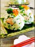 お花見弁当❀菜の花とエビの春色おにぎり❀