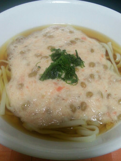 明太子納豆とろろうどん(温)-レシピのメイン写真