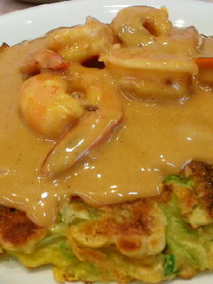 レタスのお好み焼き・海老ソース-レシピのメイン写真
