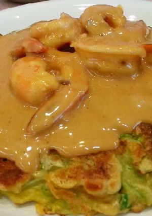 レタスのお好み焼き・海老ソース-レシピのメイン写真