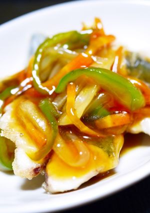 揚げずにヘルシー！あじの野菜甘酢あんかけ-レシピのメイン写真
