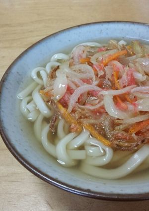 給料日前のエビ天うどん-レシピのメイン写真