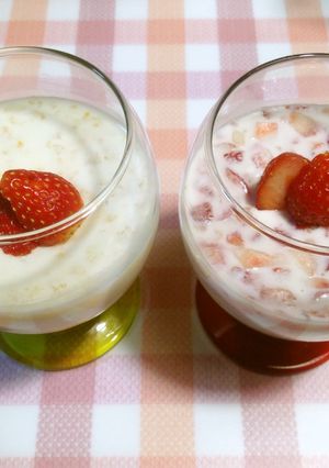 ♡いちごのとろとろミルクプリン♪ゆずも♪-レシピのメイン写真