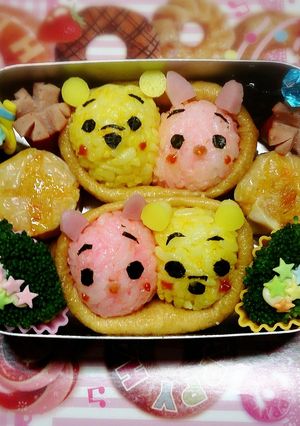 キャラ弁いなりinプーさんとピグレット-レシピのメイン写真