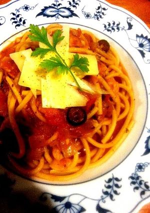 小エビとベーコンのアラビアータ風パスタ-レシピのメイン写真