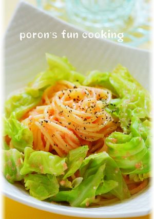 ✿春キャベツと明太子の春色パスタ✿-レシピのメイン写真