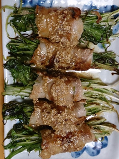 水菜の豚バラ巻き(ごまだれかけ)-レシピのメイン写真