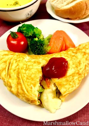 とろ〜りチーズのキャベツのオムレツ♡-レシピのメイン写真