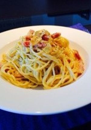 大盛り！生クリームと卵黄のカルボナーラ-レシピのメイン写真