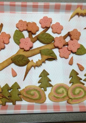 【コウモリと桜】型抜きクッキーアート-レシピのメイン写真